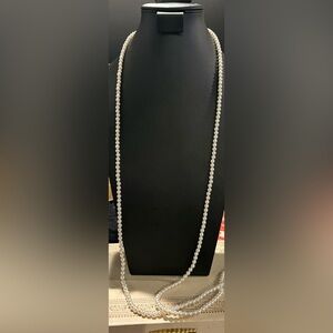 Vintage Elegant Faux Pearl Necklace 56 inches long